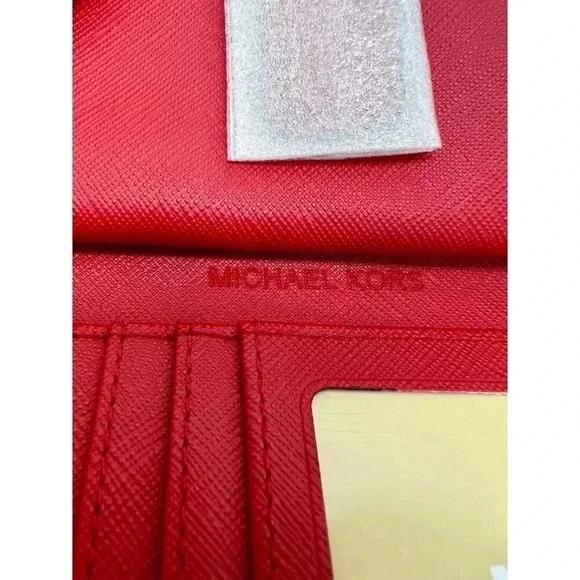 Michael Kors Double Zip Wristlet Wallet Bright Red - Picture 7 of 8